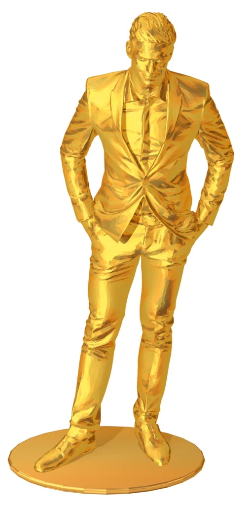 3D gold model of a businessman
