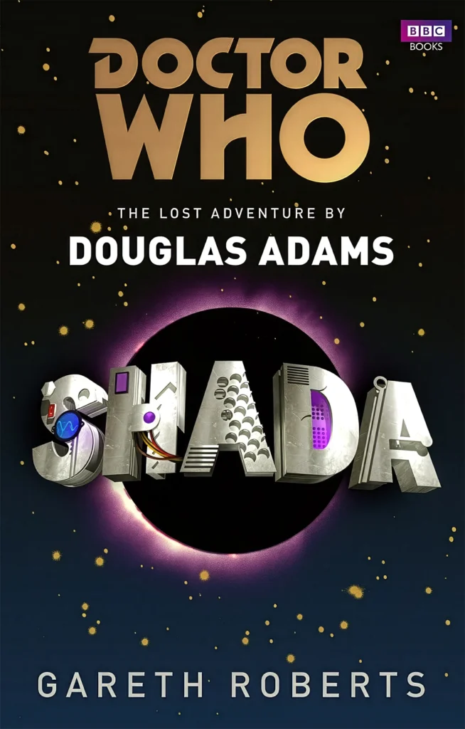 This image shows the full front cover design, three dimensional letters illustrating the tech world of Dr Who